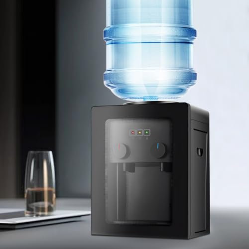 KiwiHood Dispensador de Agua eléctrico Dispensador de Agua Caliente y fría de sobremesa Dispensador de Agua eléctrico Independiente Dispensador de Agua de Carga Superior para el hogar y la Oficina