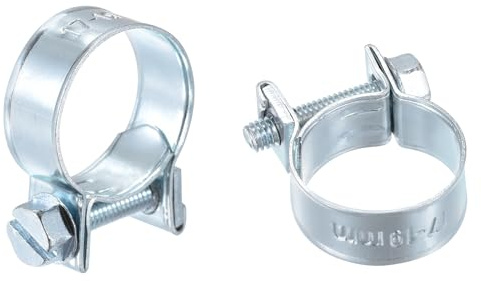 sourcing map 15Pcs Fuel Line Pipe Hose Clamp Clip, 17-19mm Fuel Injection Hose Clamp Adjustable Pipe Hose Clip Tube Clamps for Plumbing Automotive and Industrial