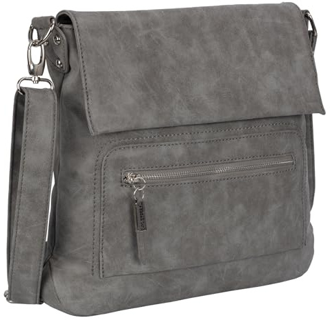 EAAKIE Damen Tasche, Schultertasche, Handtasche, Umhängetasche mit Leder Optik und vielen Fächern