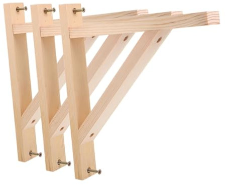 Homoyoyo 3stücke Holzregalhalterung Dreieckig Wandregalhalter Regalträger Aus Massivholz Eckregalhalterung Für Wandleuchte Und Pendellampe Einfache Montage