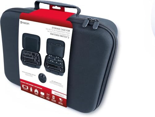 Nacon Valisette de Rangement pour Nintendo Switch 2 - Etui pour Console, Station, 2 Manettes Pro, 4 Joy-Con, Chargeur et 21 Jeux - Compatible Switch Pro Controller - SWITCHNEWSTORAGECASE