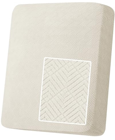 YSTELLAA Funda Asiento Sofa Elástico, Funda Cojin Sofa Ajustable, Fundas Sofa Cojin Separado Universal, Fundas De Cojín Antideslizante, Protector Asiento Sofa, 1 Asiento-X, Blanco Crema