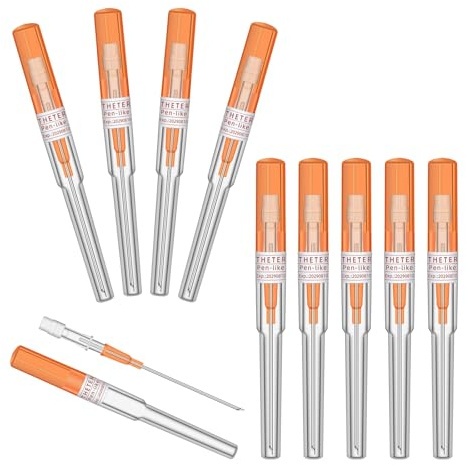 ATOMUS Kateter Piercing Needles - 10pcs 14G Hole Needles för öron, näsa, mage läpp - Rostfritt stål individuellt förpackade kroppspiercing verktyg