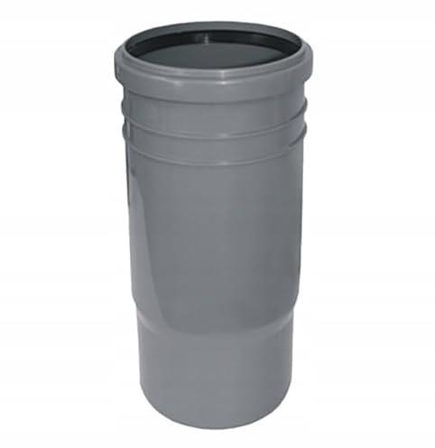 KNM TRADE PP manchon de compensation DN 50 – 250 mm manchon long pour tuyaux d’eaux usées, rallonge de tuyau gris avec raccord enfichable sans colle, joint EPDM, compatible avec tuyaux HT/PVC