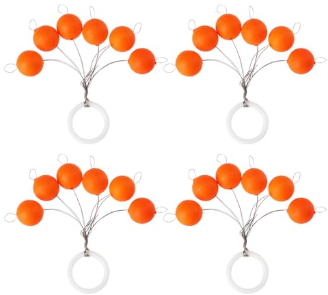 VGOL 4x Orange Surface Blob Floats, Bite Indicator for Fly Fishing Shallow Weedy Waters, 3.5# 10mm