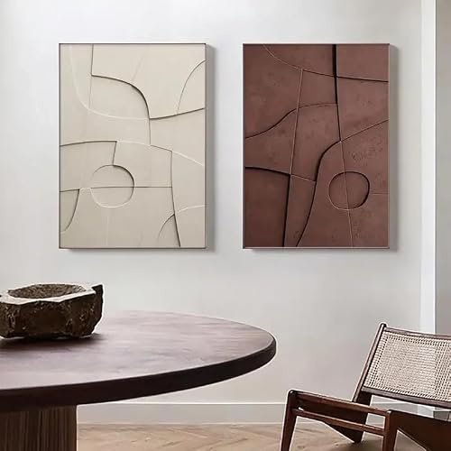 Canvastavlor Abstrakt Geometrisk Minimalistisk Poster Målning Visuell på Väggkonst Tavlor Vardagsrum Heminredning (70x100cm-2 st)