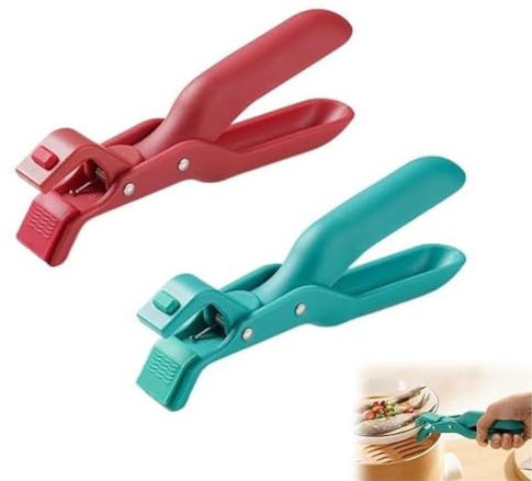 2 PCS Multi Angle Hot Plate Gripper Tongs, Anti Scald Plate Gripper, Multi-Purpose Anti-Scald Bowl Holder Clip for Kitchen, Hot Dish Grippers Clips Tongs Clamp for Pots, Bowls, Plates (Mix)