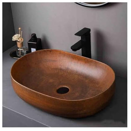 Lavandini da appoggio Grande lavabo in ceramica for esterni e interni, con piedistallo vintage accessori, da patio