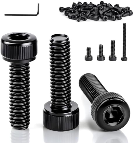 ddckj 120 Pièces M3 Vis à Tête Cylindrique M2 x 6 mm Boulon Noir Acier Inoxydable 304 Entièrement Filetée Boulons