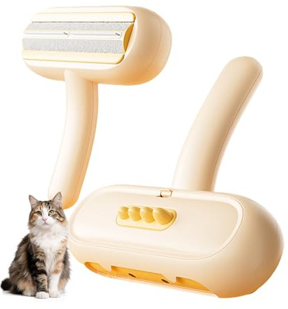 oyptmsh Fusselentferner für Tierhaare|Wiederverwendbare Kleiderbürste mit Selbstreinigungsfunktion| Katzen-und Hundehaare effektiv von Sofa, Teppich, Bett & Autositzen (Yellow)