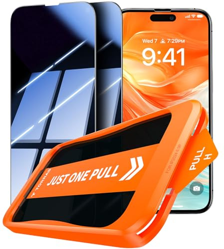 TORRAS für iPhone 13/13 Pro/14 für Panzerglas 9H+ Sichtschutz, 2 Stück | Stoßfeste Anti-Spy Schutzfolie [Full Screen] für iPhone 13/13 Pro/14, Kratzfest ,Anti-Fingerabdruck, Auto-Montage,0 Blasen