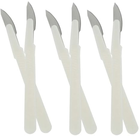 NUOBESTY Couteau à 6 Pièces en Acier Carbone Blanc Graduation, Outil de Scarification Pâte, Poignée Ergonomique, Ustensile Cuisine, Baguette et Toast, Usage Professionnel et Domestique