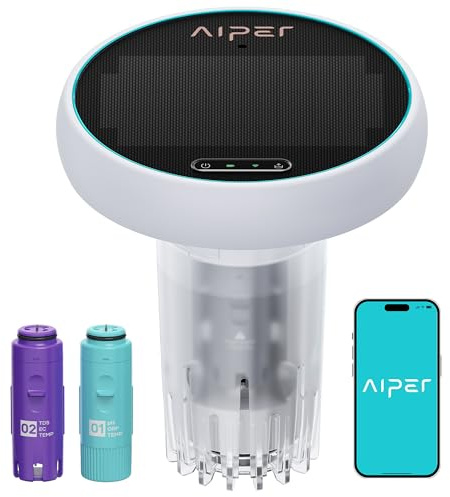 AIPER HydroComm Smart Pool Monitor, 24/7 Automatic Water Testing for Pools, Hot Tubs & Spas, 5-in-1 Accurate Digital Tester, App Control, Customized Optimization Tips, White