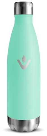 Motswedi Borraccia, 500 ml Senza BPA, Borraccia Termica, a Doppia Parete Anti-perdite, Bottiglia Termica, Acciaio Inox 18/8, Borracce, Mantenimento 12h Caldo / 24h Freddo, Bottiglia Turchese