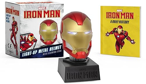 MARVEL IRON MAN LIGHT UP METAL HELMET WITH GLOWING EYES