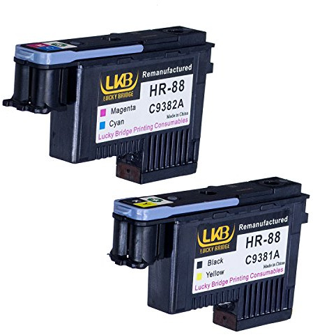 Lucky Bridge HR88 Druckkopf 2PK C9381A C9382A wiederaufbereitet kompatibel für HP Officejet mit HP Office Jet K5400 L7550 L7580 L7590 L7650 L7680 L7750 L7780 L7790 Drucker
