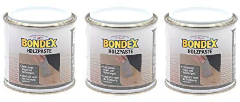 Bondex Holzpaste 3x150g Holzpaste Holzkitt Reparaturpaste zum ausbessern von Risse Löcher Kratzer Laminat Parkett Möbel und Holz (fichte)