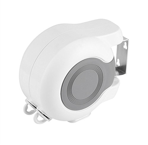 Wäscheleine Ausziehbar Wand, Wäscheleine zur Wandmontage Einziehbar Strapazierfähig Ausziehbare Wäscheleine mit Rollen und Verstellbarem Wäscheständer für Drinnen und Draußen, 26m (2 X 13 M)