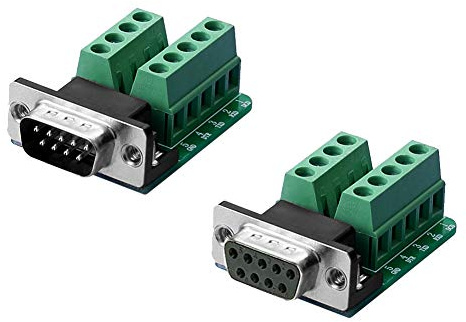 euroharry DB9-Stecker und DB9-Buchse D-SUB-Adapterplattenanschluss | RS232 Seriell-Klemmen-Signalmodul