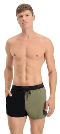 PUMA Colour Block Shorts, Pantaloncini Da Surf Uomo, Moss Green Combo, XS