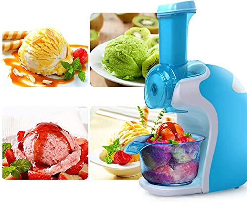 LIOYUHGTFY Maquina de Helados Heladera para el hogar, electrónica para postres de Frutas congeladas, Hacer Helados Veganos, postres, batido de Gelato, operación Simple, Color Rosa 916(Color:Blue)