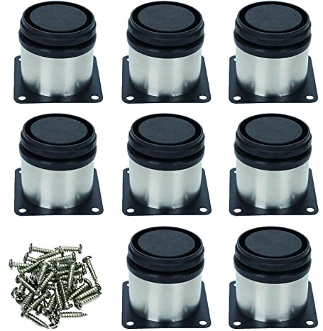 FLYAMAPIRIT Verstellbare Möbelfüße Set aus 8 runden Metallmöbelbeinen mit Schrauben Metallerhöhung DIY Ersatzmöbelbeine für Sofa, Couchtisch, Schrank, Nachttisch, Bücherregal etc.