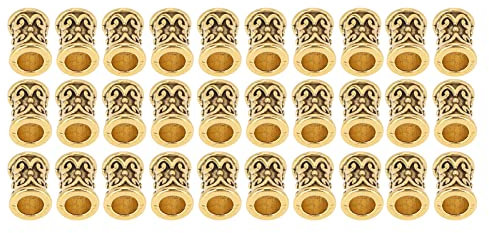 Bart Tube Perlen, Schmuck Zubehör Haar Dreadlocks Perlen 30pcs für Haarflechten(golden)