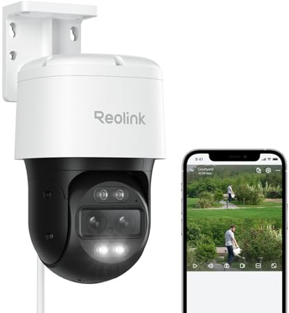 REOLINK PTZ Security Camera System 4K, IP PoE 360 Camera with Dual-Lens, Auto 6X Hybrid Zoomed Tracking, 355 Pan & 90 Tilt, Outdoor Surveillance, AI Detection, TrackMix PoE