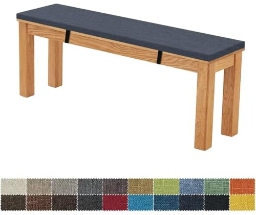 FIOVIP Bankauflage Bankkissen Sitzbankkissen 140X40X5CM Abnehmbar Waschbar Doppelt rutschfest Hochelastischer Geeignet für Gartenbänke, Schaukeln, Terrassen, Innenbänke(Dunkelgrau Blau)