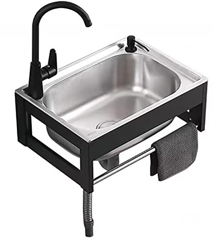 Lavandino Da Esterno，Lavello Da Cucina Indipendente ，Lavello Commerciale In Acciaio Inossidabile Vasca Singola，Lavamani Professionale，Adatto Per Ristorante Lavandino Da Esterno (Size : 48x35x21cm)