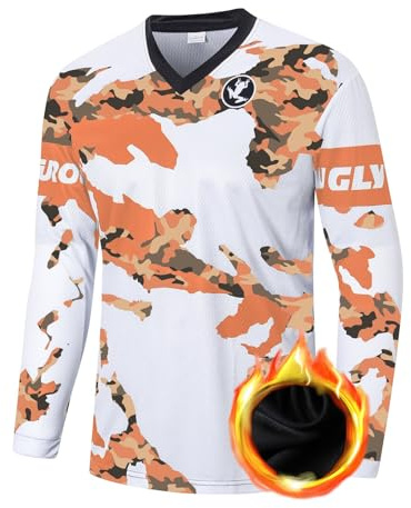 UGLY FROG MKZR02 MX Jersey Street Rebel Orange - Langarm Funktions-Shirt Für Moto-Cross,MTB Shirt Herren BMX, Mountain Bike, Offroad Winter Thermo MTB Downhill Jersey DEHerDownMKZR02