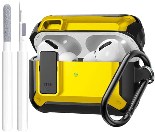 Airpods Pro-2-Schutzhülle für Herren, Schloss mit Reinigungsset, OTOPO Schutzhülle mit Reinigungsstift, kompatibel mit Airpod-Pro-Hülle, stoßfest, robuste Schale für Air Pod Pro, 2. / 1. Ladehülle,