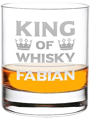 polar-effekt Whiskyglas Tumbler 315 ml mit personalisierter Gravur Motiv King of Whisky - Bourbon-Glas mit Name - das perfekte Männergeschenk - Geschenkidee zum Geburtstag - für Cognac und Scotch