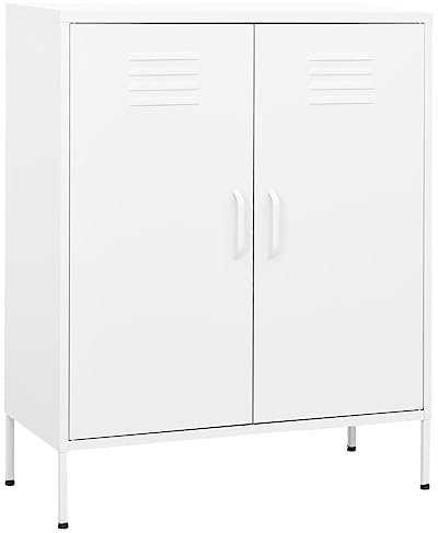 Hommdiy Metallschrank Lagerschrank Stahlschrank Aktenschränke Metallschrank Werkstatt Weiß 80x35x101.5 cm Stahl