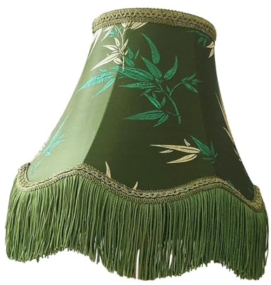 Sharplace Tischlampenschirm-Abdeckung, Lampenschirm-Lichtschirm, europäisch, praktisch, dekorativ, Grün mit Quaste, Ersatz für Nachttischlampen-Abdeckung, Konische Form