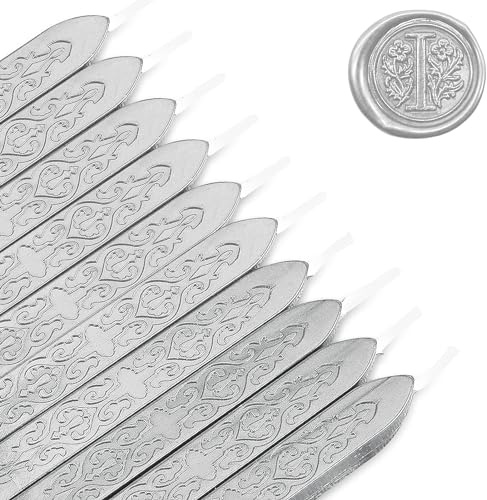 MeYuxg 10 Stück Siegelwachs Silber mit Dochten, Vintage DichtungsWachs, Wachssiegel Stock, Siegelwachs, Siegellack Silber für Briefsiegel & Wachssiegel Stempel (Silber)