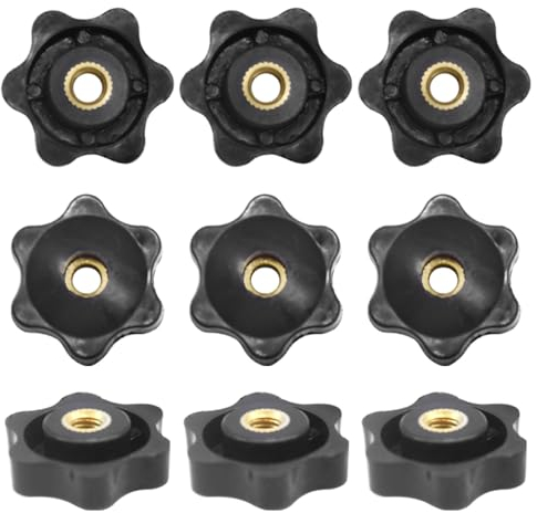 CEEYSEE 10 Pezzi Manopola di Serraggio M6 Dado a Stella,Manopole Filettate,Pomello Femmina,Manopola Zigrinata,bulloni con manopola per Macchine Industriali (MHLM/M6)
