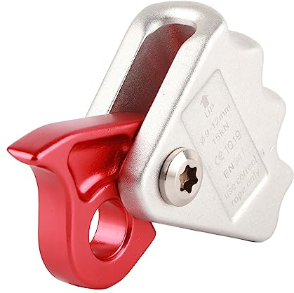 HERCHR Kletterseilgreifer Kletteraufsteiger Absturzsicherung Sicherungsgerät Rettungsseil, Für BAU, Klettern, Absturzsicherung(Silber)