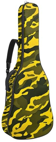 Gitarrentasche, wasserdichte Tasche für 40/41/42 Zoll Akustikgitarre mit Zubehörfach, Gigbag mit Schutzschicht, Mehrere Taschen, Rosa Tarnmuster, Mehrfarbig Nr. 04, 42.9x16.9x4.7 in, Gitarrentasche
