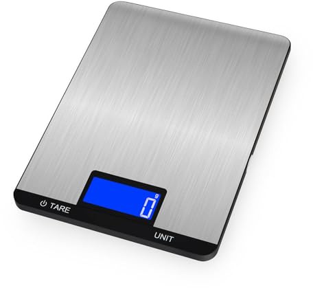 Balance Alimentaire Numérique en Grammes et en Onces, Balance de Cuisine de Précision avec écran LCD et Fonction de Tare, Rechargeable par USB pour un Rangement Pratique (10KG)