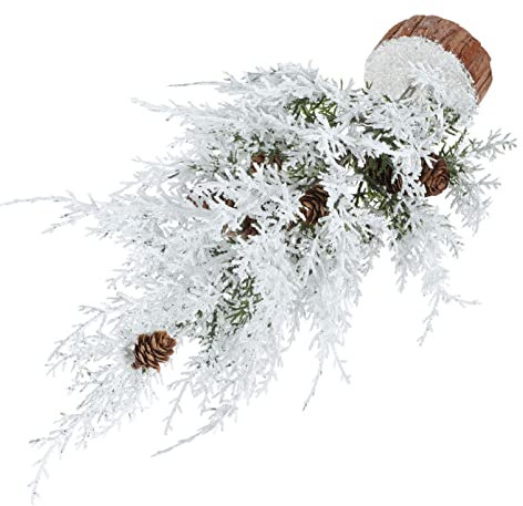 Weihnachtsbaum Mini-Schneefrostbäume, Schreibtischaufsatz, Weihnachtsbaum, schneebeflockter Weihnachtsbaum, künstliche Pflanze, künstliche Weihnachtsbaumpflanzen im Topf for Weihnachtsfeier-Dekoration