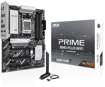 ASUS Prime B840-PLUS WiFi Mainboard Sockel AMD AM5 | AMD B840, ATX, DDR5 Speicher, 3X M.2, PCIe 4.0, WiFi 6E, Aura Sync