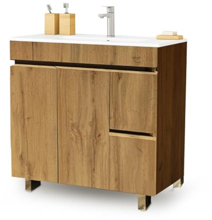 EL BAÑO MODERNO Juego Mueble 80cm Baño con Lavabo Mueble Lavabo Mueble Baño