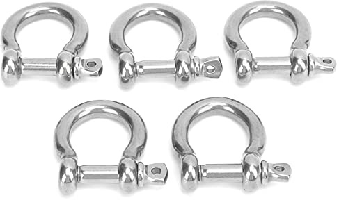 NDNCZDHC 5 Stück M8 M10 Edelstahl-D-Ring-Schäkel, Standard-D-Ringe, robuste Schäkel zum Abschleppen von Stahldraht, Heben (M8)