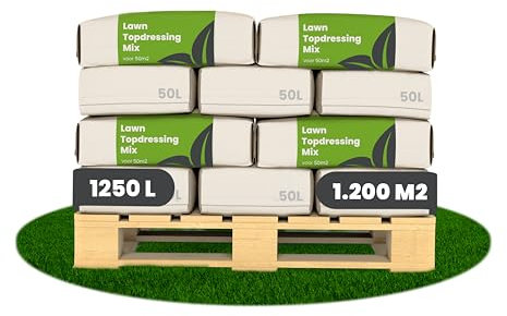 Rasendünger - Mischung Mit Mykorrhiza Und Rhizobakterien - Getrockneter Kuhmist - Wurmmist - Lavamehl - ​​Bodenverbesserer - Rasendüngung - Bodenaktivator - Organifer (1250 L)