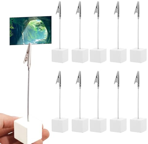 10 Stück Fotohalter mit Klammern,Tischkartenhalter Clips,Kartenhalter Tisch,Foto Halter mit Klammer,Kartenständer,Postkartenhalter Holz Fotoständer Clip für Hausdekoration,Party,Büro,Hochzeits