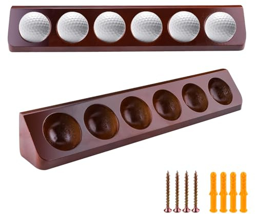 QZWEXAZ Holz-Golfball-Vitrine zur Wandmontage, 12 Standard-Golfball-Displayhalter, Wand- und Tisch-Golfball-Dekorationsregal, Sport-Erinnerungsstücke, Sammlerstücke, Geschenk für Golfbegeisterte