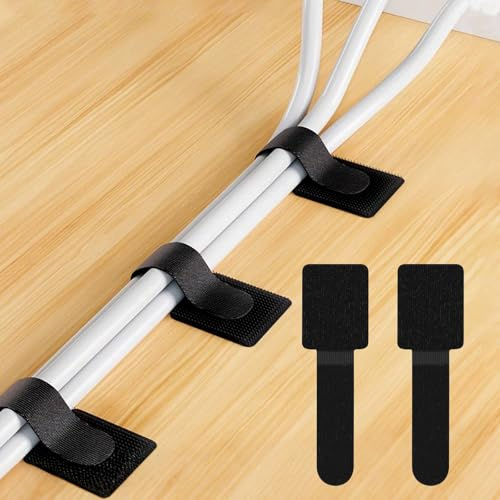 CYIOU Organizer Cavi Fascette Fermacavi da Mettere Sotto la Scrivania | 80 Pezzi Fermacavi Adesivi Cable Management Clip per Cavi Sotto per TV PC Laptop Ethernet