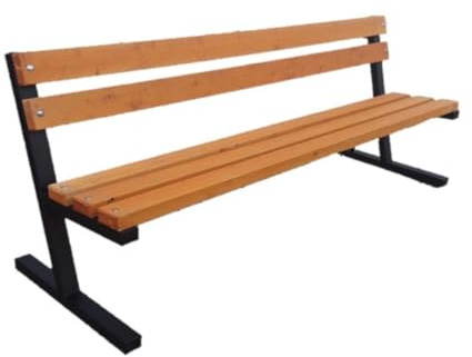 Primario Grande Gartenbank Wetterfest, Sitzbank Holz, Metall - Outdoor Bank, Holzbank Geschliffene Skandinavische Fichte, Pulverbeschichtet - Parkbank 350kg Tragkraft (Boston Walnuss 125 cm, CE)