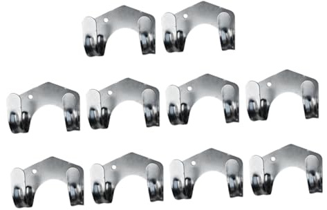 UKCOCO 10 pièces Lot de Crochets Fer Double pour Outils de Jardinage Support Mural Résistant avec Vis Installation Porte-tuyau Arrosage Robuste et Pratique pour Rangement Extérieur
